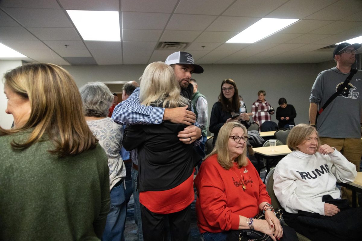 Braxton Eggers celebrates his win with Amy Shook at the GOP watch party on Nov. 4.