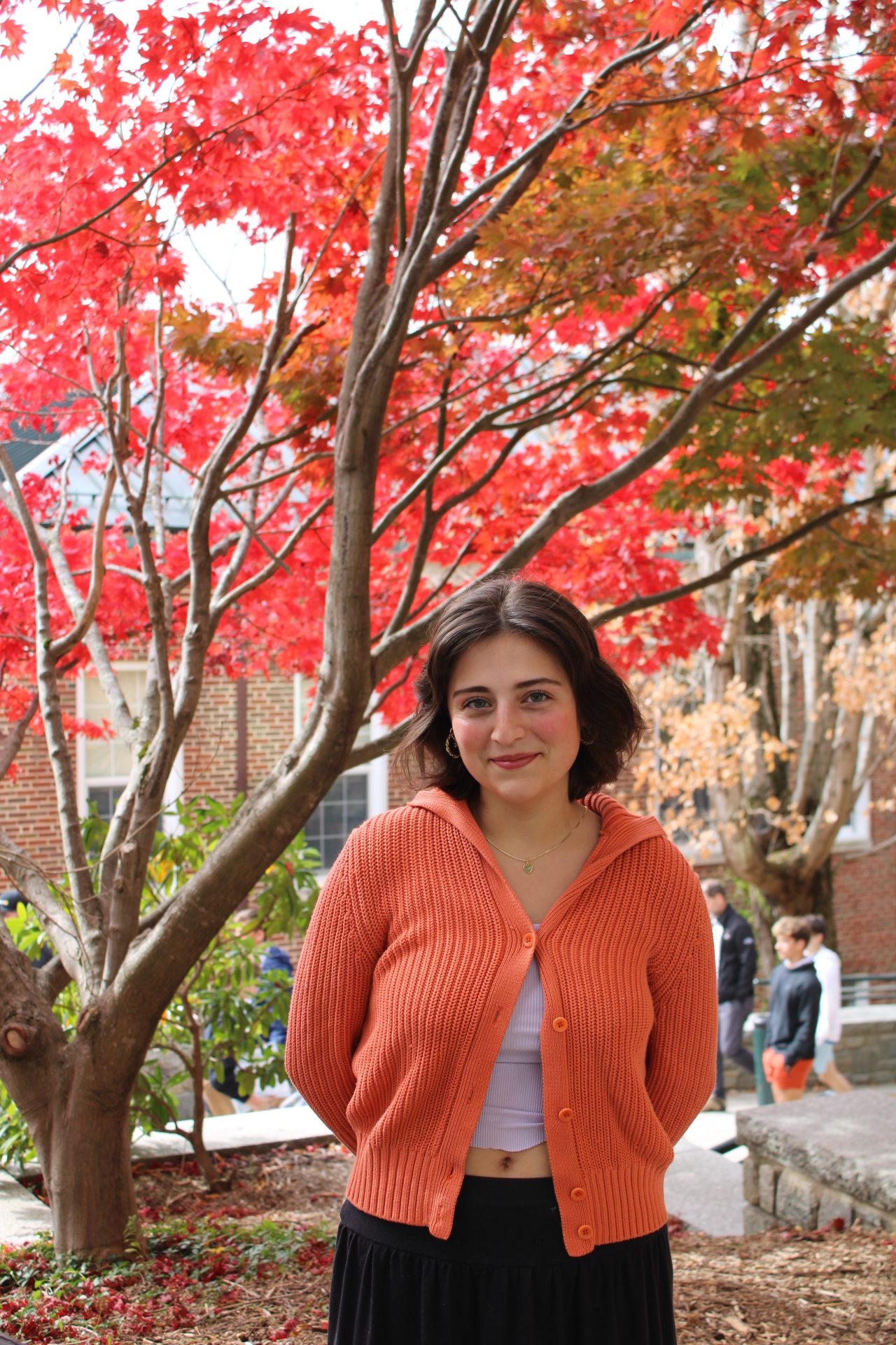 The campus manager of Student-Made App State Bella Ladue poses outside of Belk Library on Nov. 1.