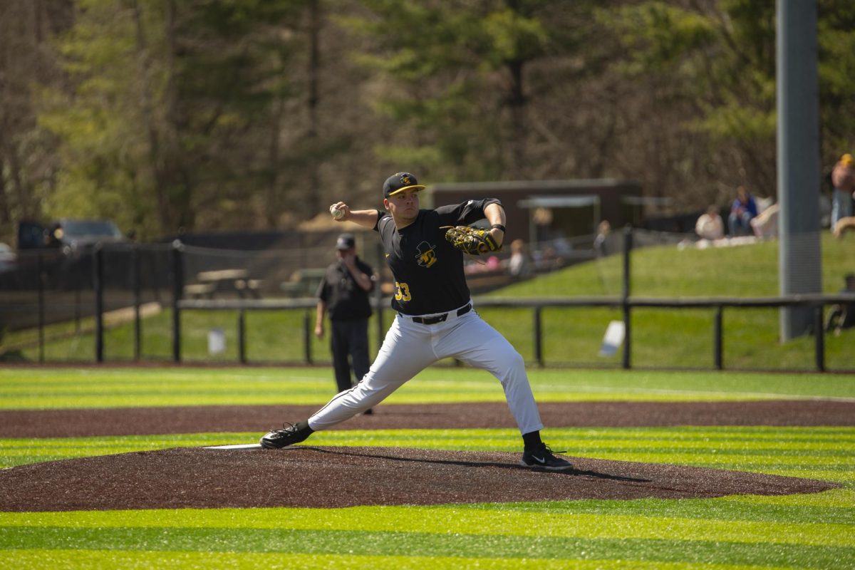 Right-handed pitcher Jackson Steensma pitches during the App State vs. Marshall game on March 30.