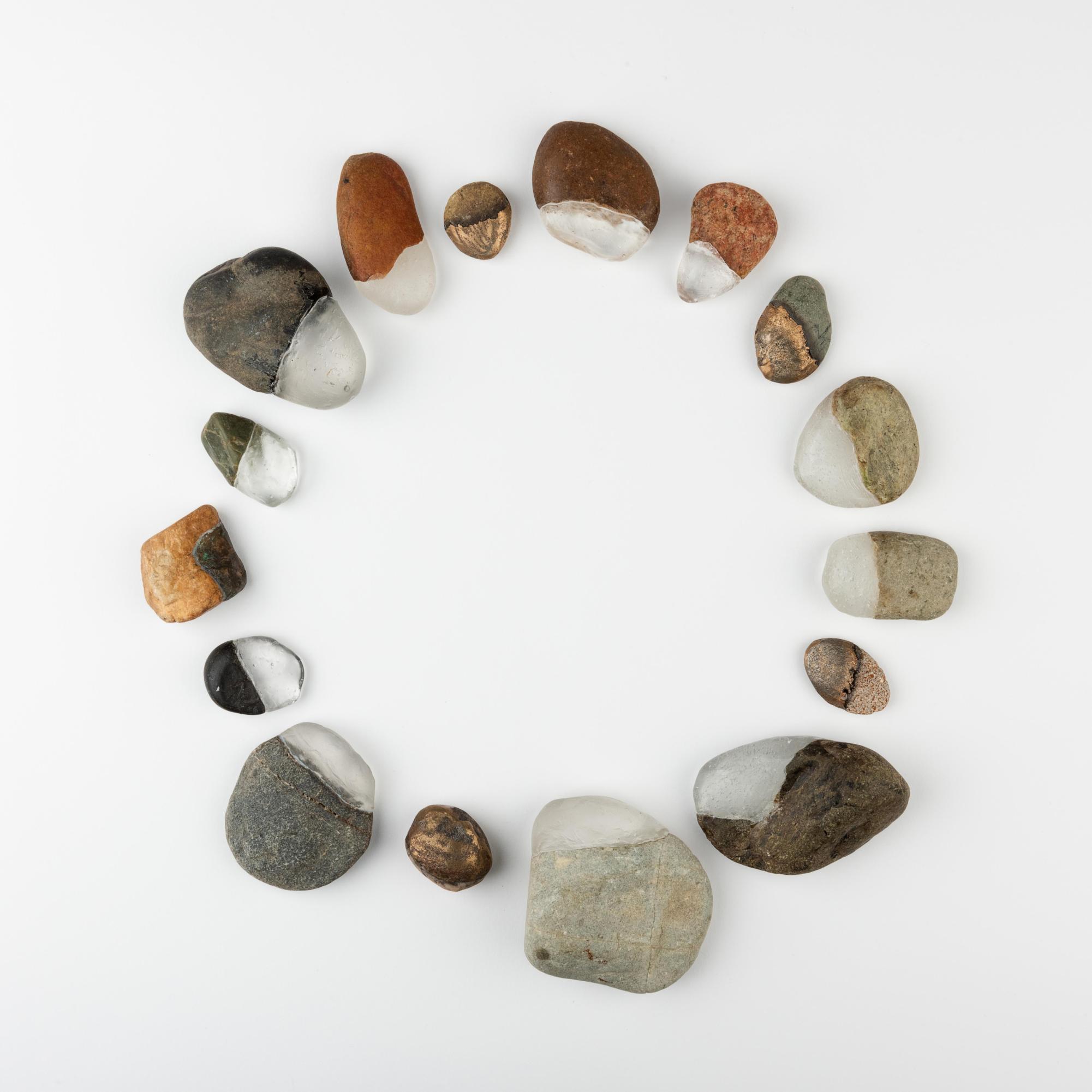 In “Perpetual” Sarah Vaughn highlights the brokenness of the rocks and solidifies it in time. She has since added more stones to the piece. Courtesy of Sarah Vaughn, photo by Loam.