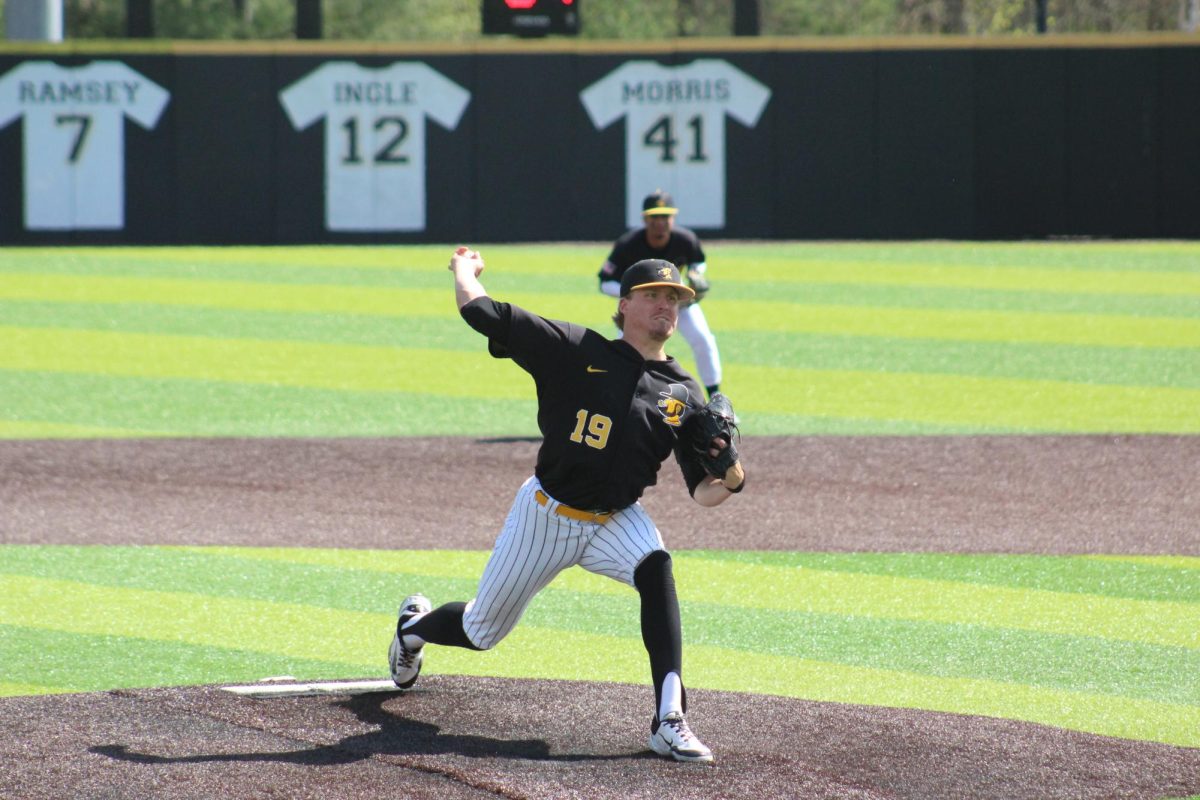 Graduate student pitcher Bradley Wilson pitches against Southern Mississippi on April 26.
