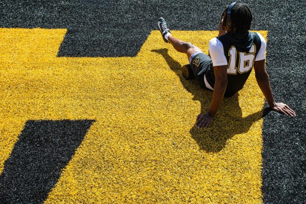 Freshman wide receiver Alex Sanchez warming up for the game against Oregon State at Kidd Brewer Stadium on Oct 4.