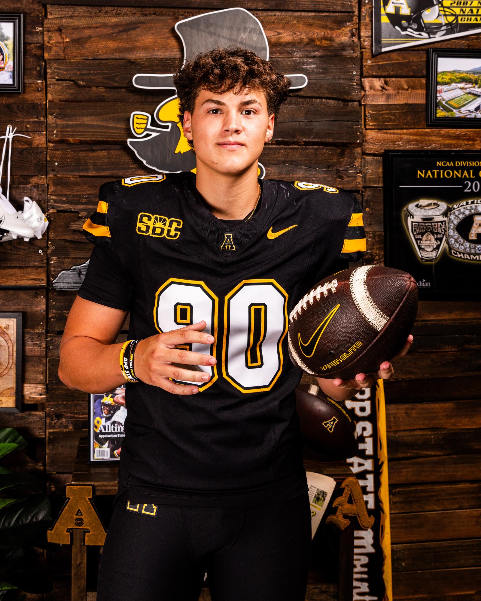 Freshman kicker Dominic de Freitas on media day on July 16. 