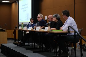All of the candidates answering questions at the Boone Town Council Candidate Forum on Oct. 7.