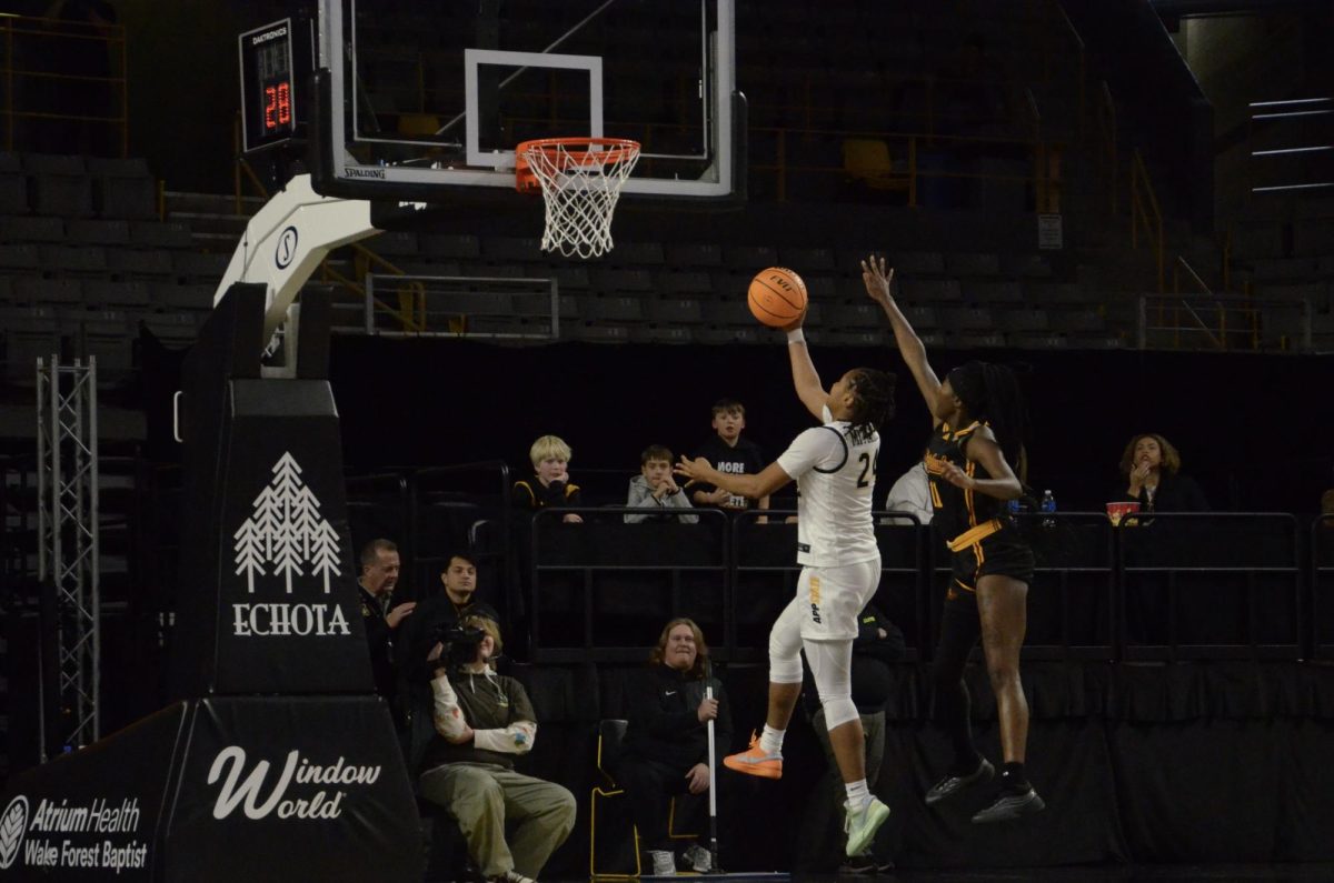 Junior Guard Daisia Mitchell drives into the paint for an open layup against ULM at Holmes Convocation Center on Jan. 30. 