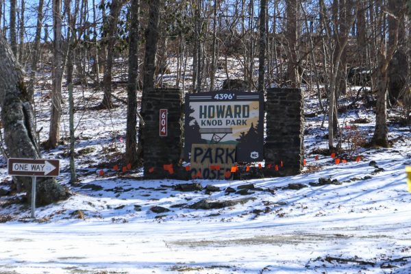 Howard Knob County Park gates under construction on Jan. 19.