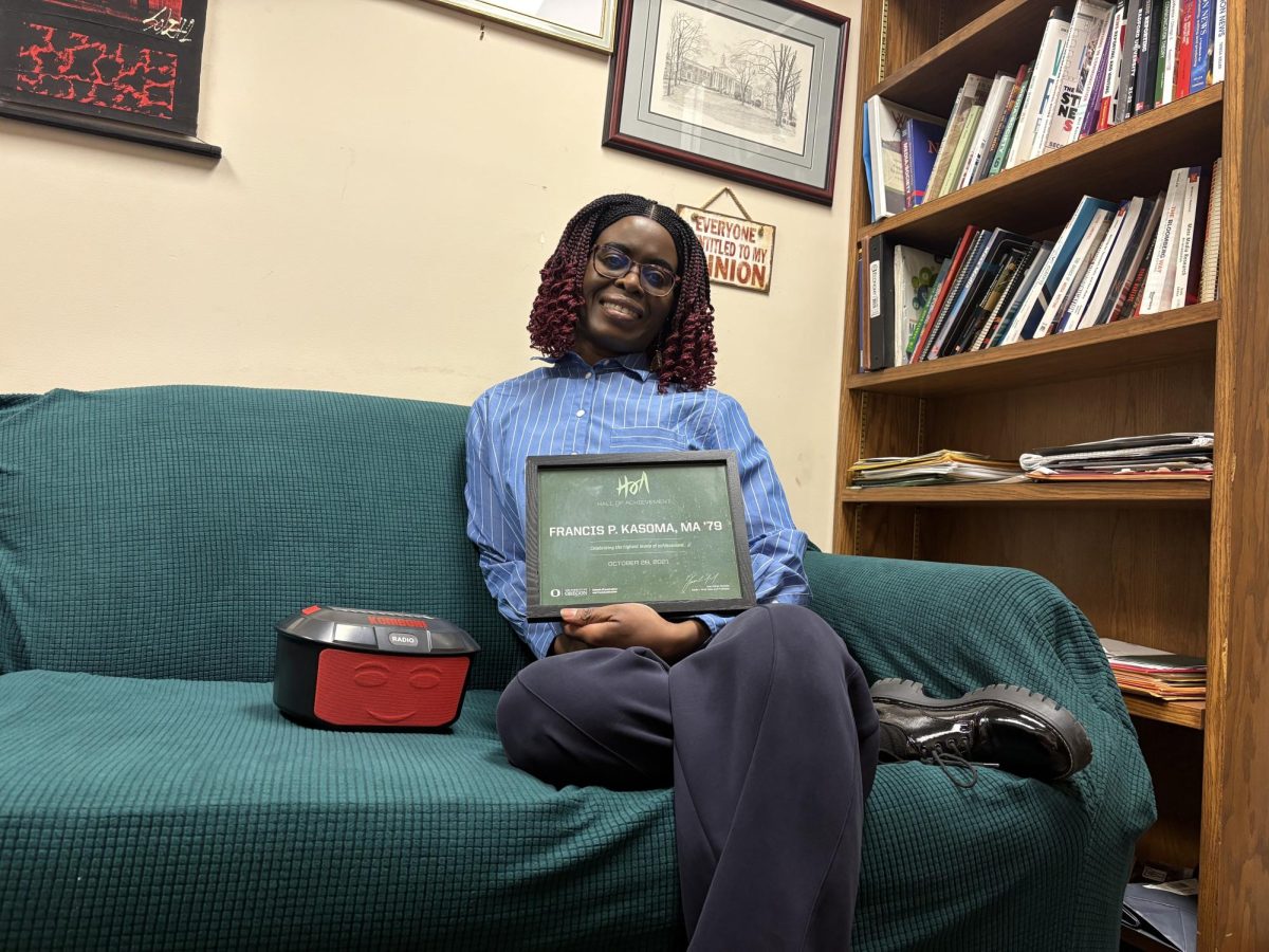 Twange Kasoma sits in her office at App State on Jan. 16. 