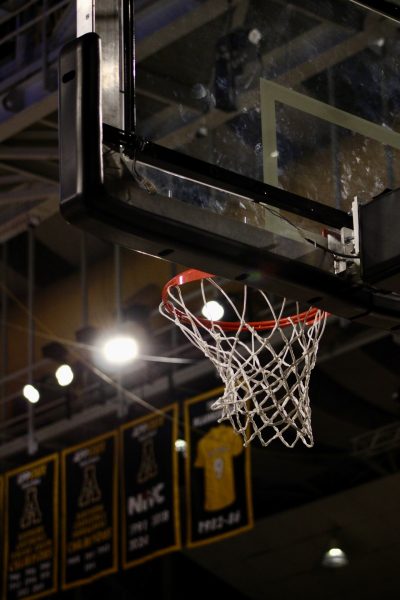 The basket after being scored in during the match against North Carolina Central in the Convocation Center on Nov. 9.