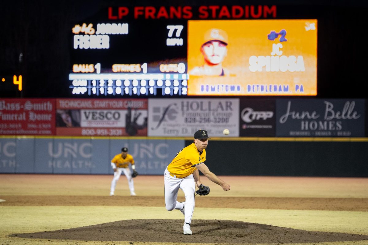 Redshirt senior right handed pitcher Jordan Fisher pitches at LP Frans Stadium on Feb. 14. 
