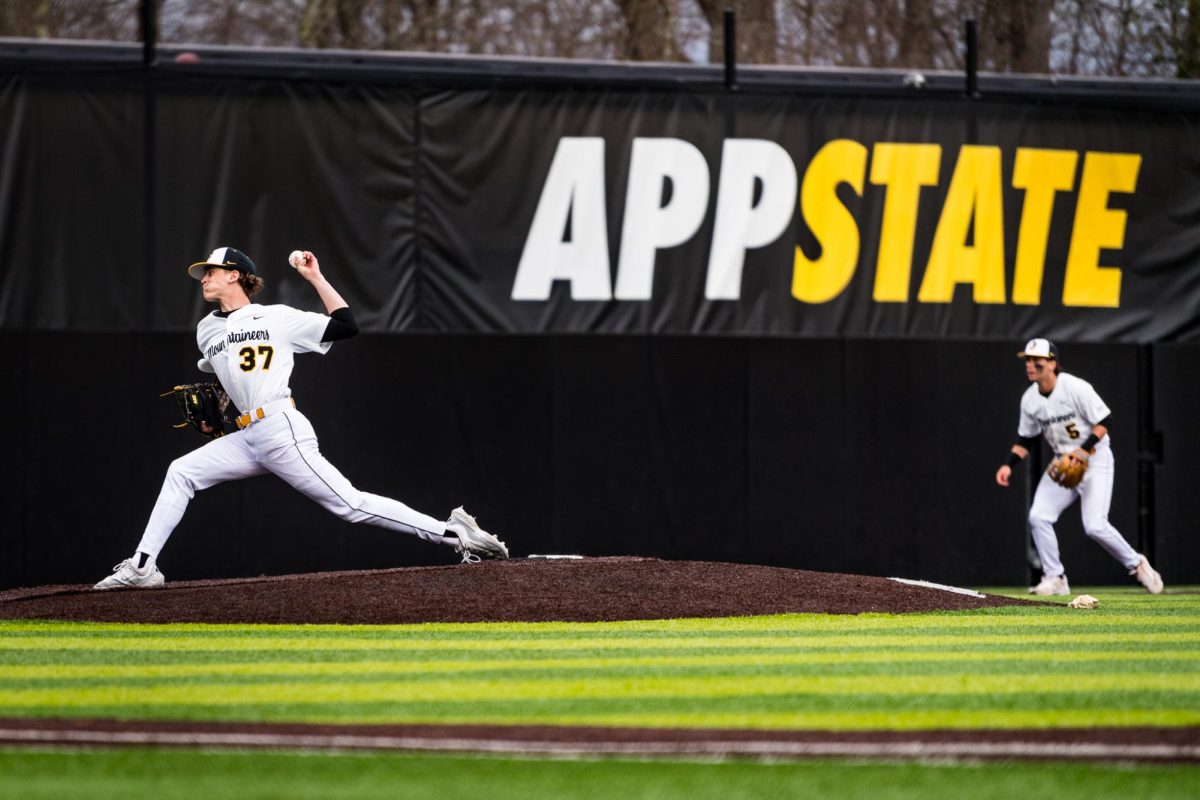 Junior left handed pitcher Tanner Nolan pitches at Jim and Bettie Smith Stadium on March 8. 