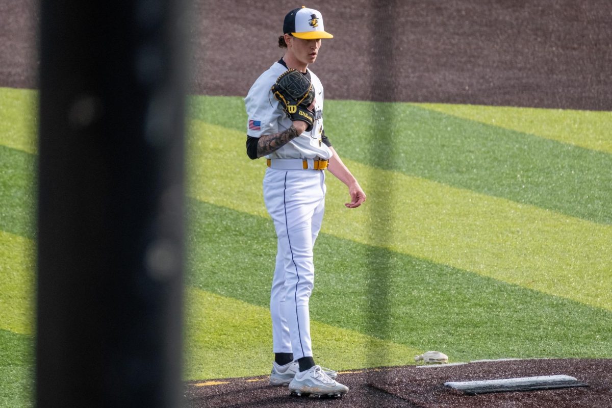 Junior left-handed pitcher Tanner Nolan takes a breath before a pitch early in game at Beaver Stadium on March 4. 
