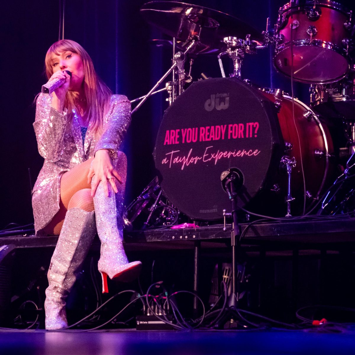 Traci Bruccoleri performs Taylor Swift’s 2019 song, “The Man,” in App Theatre on March 29. 