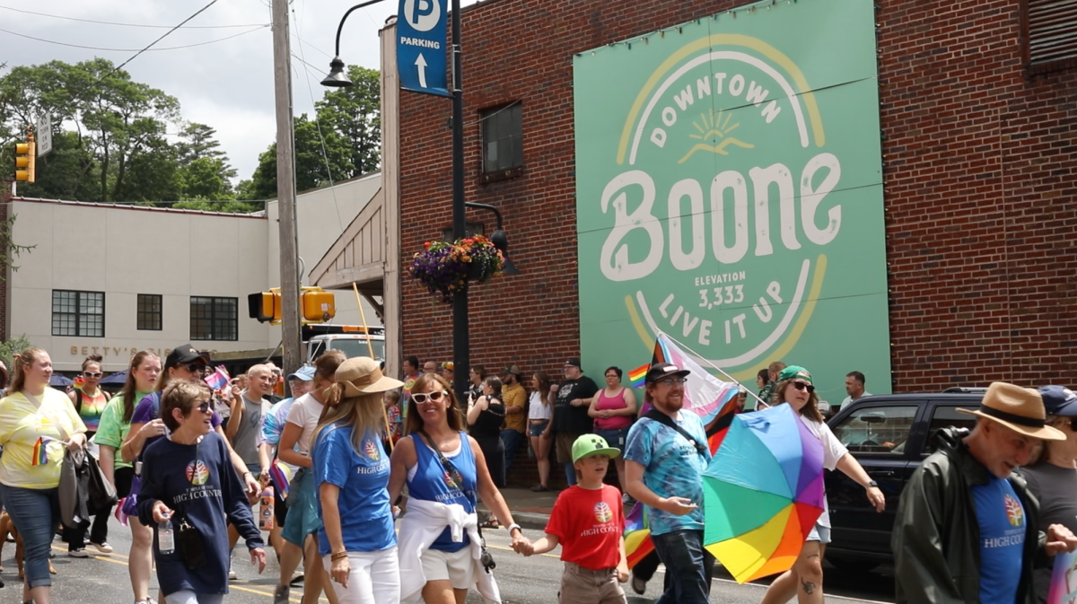Pride participants march in the annual Boone Pride March and Festival held on June 27.