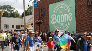 Pride participants march in the annual Boone Pride March and Festival held on June 27.